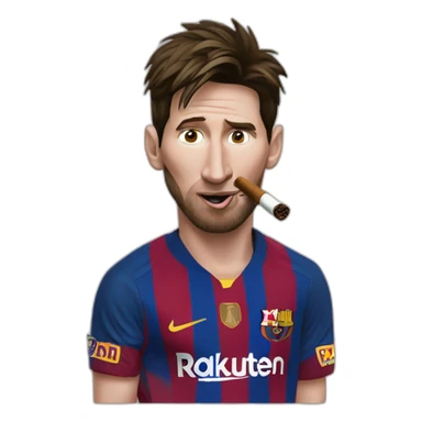 messi with a cigar in his mouth sticker