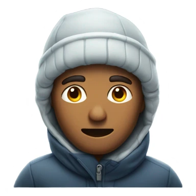 a man in the cold freezing sticker