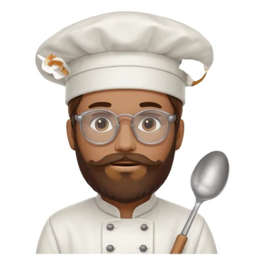 Foggy glasses Pastry chef whith long brown hair and beard sticker