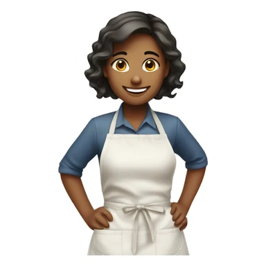 smiling girl in kitchen apron sticker