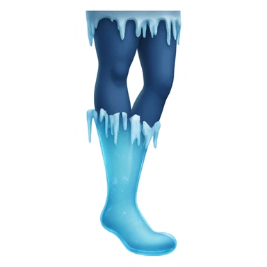 Leg with ice frozen sticker