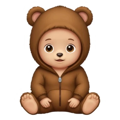 Baby wearing bear onesie  sticker