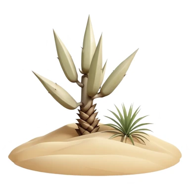 generate realistic detailed yucca in 3d style with sand  sticker