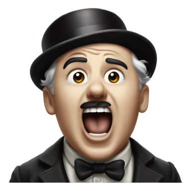 Charlie Chaplin screaming sticker