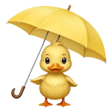 baby Duck holding white umbrella sticker