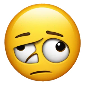 Emoji face looking back suspiciously  sticker