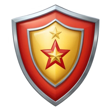 a shiny shield with the USSR flag inside sticker