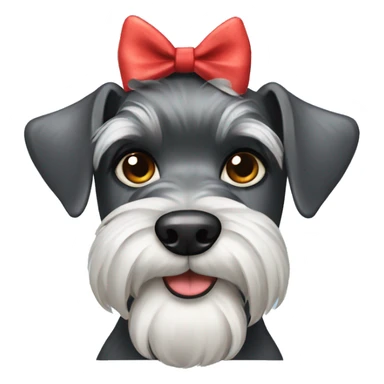 Schnauzer with a bow sticker