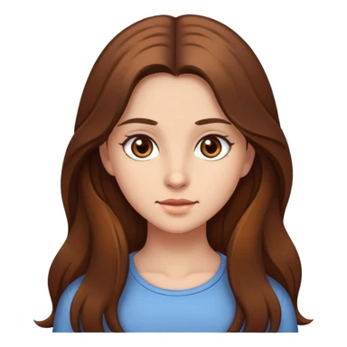 Girl with browne Long hait and browne eyes sticker