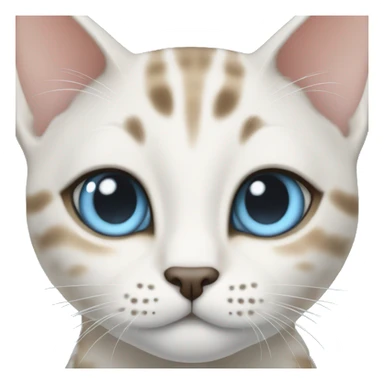 snow bengal cat with light blue eyes sticker