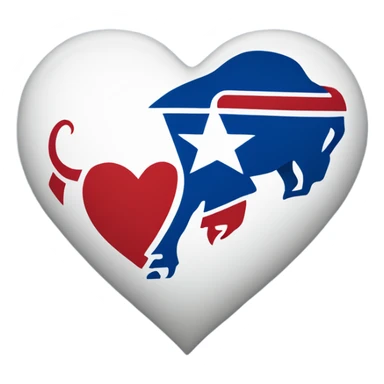 Red white and blue Buffalo Bills heart sticker