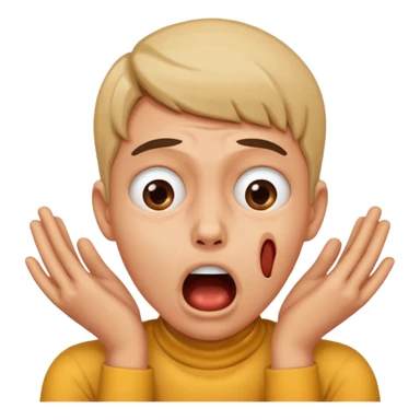 A person hands choking themself on their neck and make their face look crazy sticker