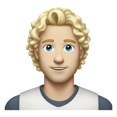 light curl blonde 30yo man blue eyed pale skin sticker