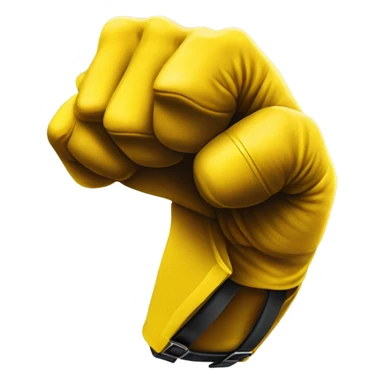 Belt dangling from yellow fist sticker