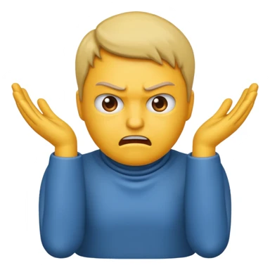 I want an emoji of a person with two hands around their neck and making like an angry face sticker