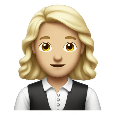 polish man with long blonde hair in a maid costume sticker