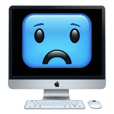 make a computer screen with a error emoji no face like a glitch remove the face that's important sticker