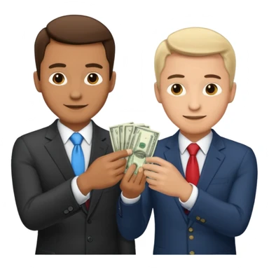 money exchanging between two men (one is a business man and one is a politician) sticker
