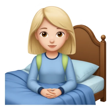 Jeune fille ado assise sur  un lit sticker