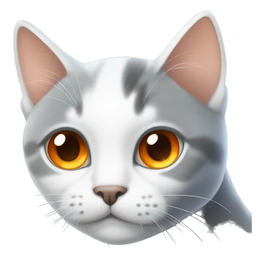 Grey cat with orange eyes and white cat with big blue eyes sticker
