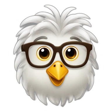 Galinha com cabelos loiros e oculos deitada numa cama de luxo sticker