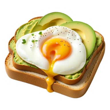 Avocado toast with a poached egg on top sticker