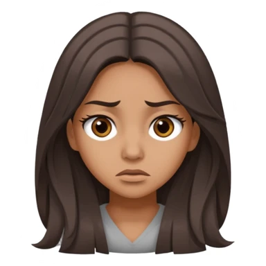 Eyes rolling Tammy with long dark brown hair. She is rolling her brown eyes because she is annoyed. Add gray hair, but not fully sticker