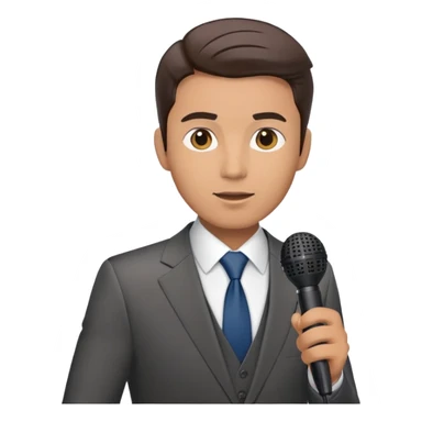 Vavinews Man, news reporter with microphone and suit sticker