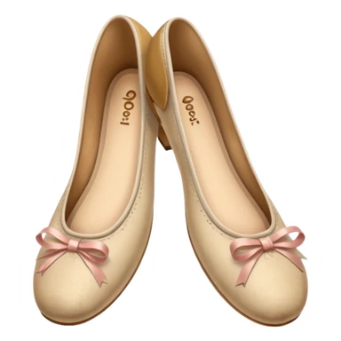 Beige realistic vintage ballerina shoes sticker