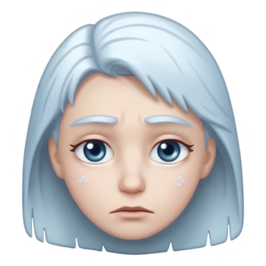 Frozen icy sad face sticker