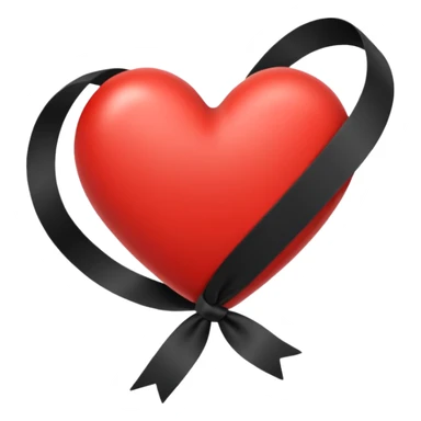 heart with a black ribbon sticker