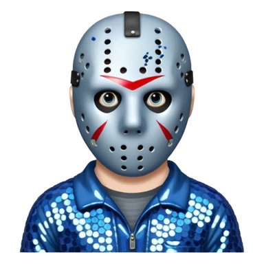 Jason Voorhees with blue grey sequin outfit  sticker