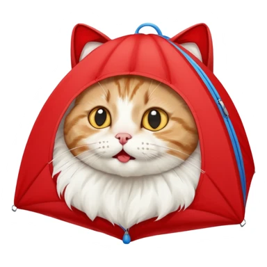runny nose cat with red parachute sticker