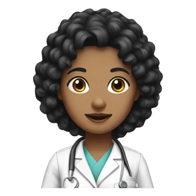 nurse with black curly hair sticker