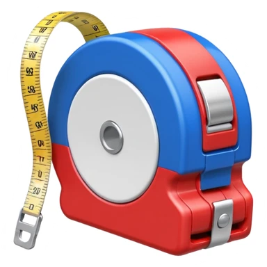 Create my a cartoon/realistic tape measure thats red white and blue sticker