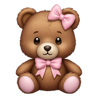 Teddy bear with light pink bow  sticker