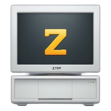 computer flat screen with letters "Z T P" displayed sticker