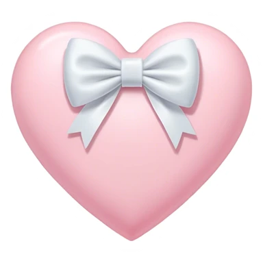 Pastel pink heart with white bow sticker