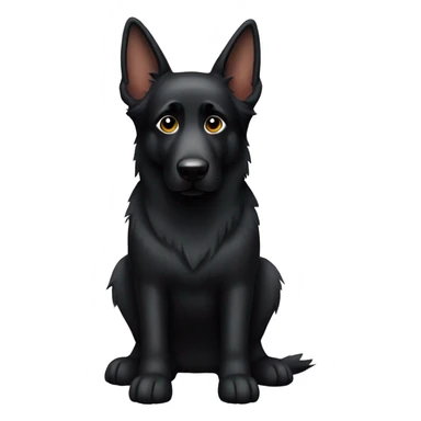 Black German Shepard with one pointy ear and one bent ear sticker