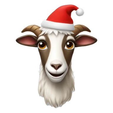 A goat with a Christmas hat sticker