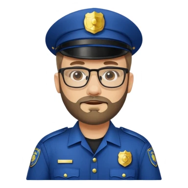 Police officer with glasses and beards(different uniform) sticker