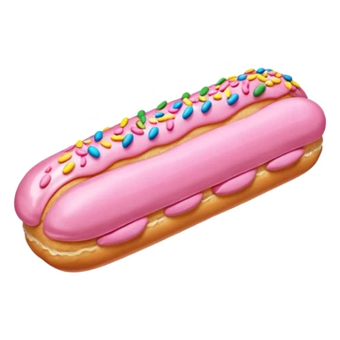 eclair with pink fondant and sprinkles sticker