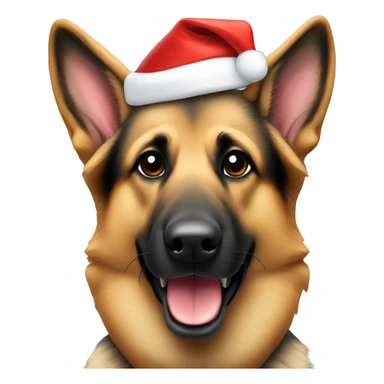 german shepherd dog with santa hat sticker