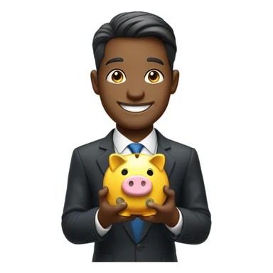 happy business man saving money sticker