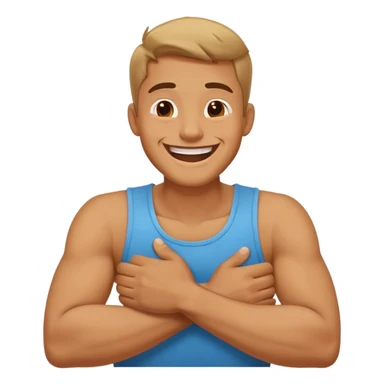 arms crossed holding neck guy laughing  sticker