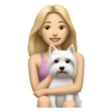 A girl resting in her Balcony with her Westie dog sticker