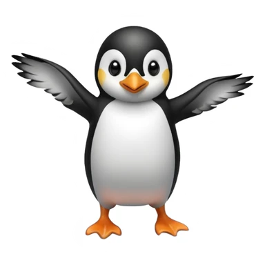 Penguin with a swimsuit on jumping off pebbles into the sea sticker