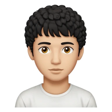 Young man with black curly hair fringe Haircut and light dark skin, moroccan / amazingh race sticker