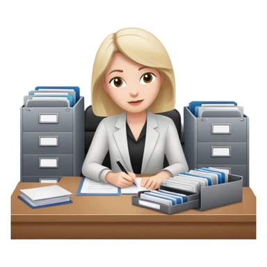 white women reviewing files at desk with 3 file folders on the desk sticker
