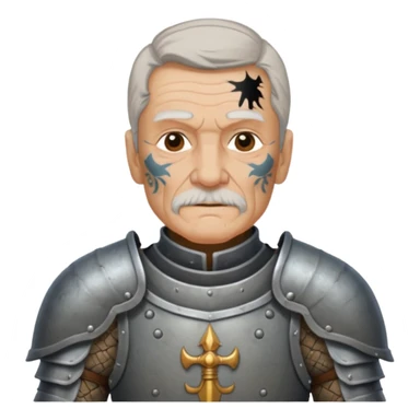 elderly tattooed knight sticker